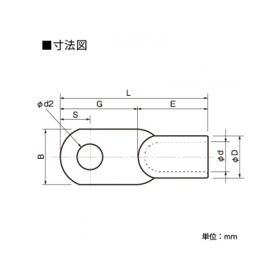 ニチフ 圧着銅管端子 (D形)Aタイプ 200個入り  D8A 画像2