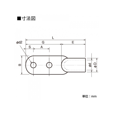 ニチフ 圧着銅管端子 (D形)Bタイプ 100個入り  D14B 画像2