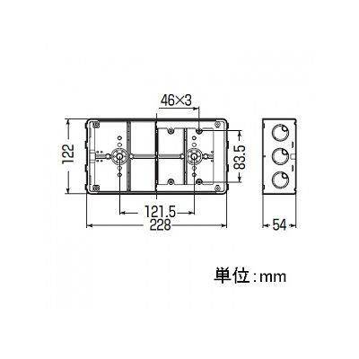 未来工業 埋込スイッチボックス 平塗代付 (プラスチック製セーリスボックス) 4個用  CSW-4NF 画像2