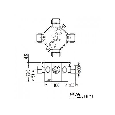 未来工業 PF管用ハブ付八角コンクリートボックス Gタイプ  MFS8-75HG 画像3