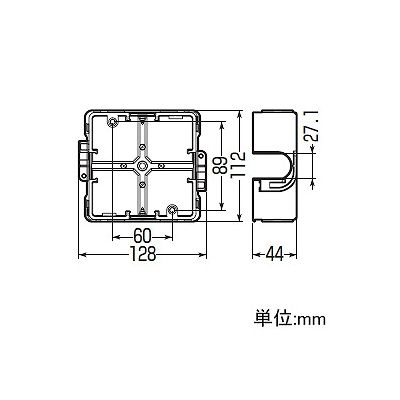 未来工業 ジョイントアウトレットボックス 中形四角 固定用穴付  CDO-4AJBN 画像4