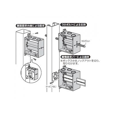 未来工業 軽量間仕切り用 両面アウトレットボックス 中形四角(浅)  RCDO-K4A 画像4