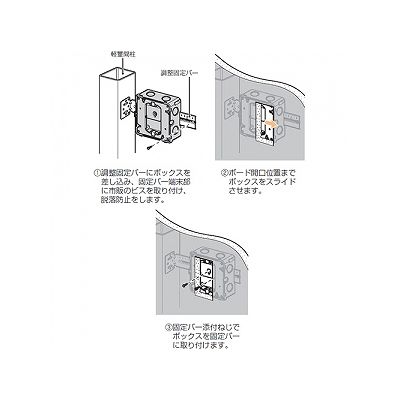 未来工業 軽量間仕切り用 スライドアウトレットボックス 中形四角 小判型 フラットタイプ平塗代カバー付  CDO-4AKGP12 画像2