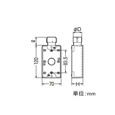 未来工業 露出スイッチボックス Gタイプ 1ヶ用1方出 PF管16適合 ベージュ  SW1-16FG 画像3