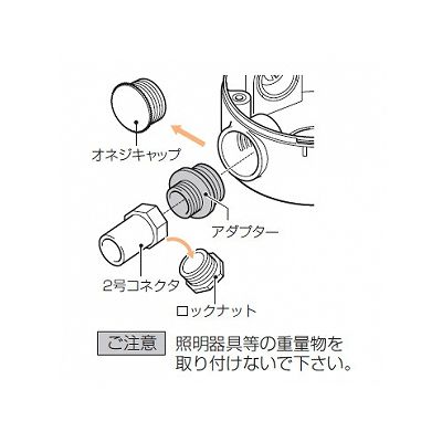 未来工業 高耐候性露出用丸型ボックス ブランクタイプ コネクタ14・16・22適合(2号用アダプタ・ナット付) ベージュ  PVM-0YTJ 画像2