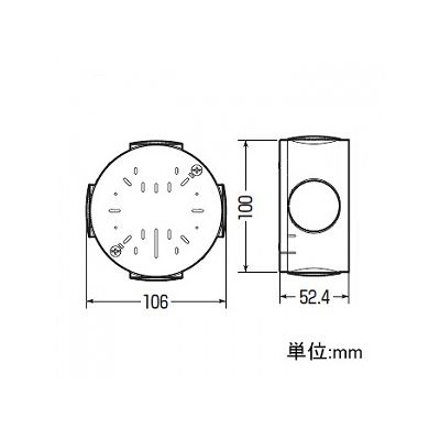 未来工業 高耐候性露出用丸型ボックス ブランクタイプ コネクタ14・16・22適合(2号用アダプタ・ナット付) ベージュ  PVM-0YTJ 画像4