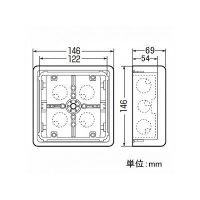 未来工業 埋込四角アウトレットボックス 大形四角深型 断熱カバー(10mm厚)付  CDO-5BD 画像2