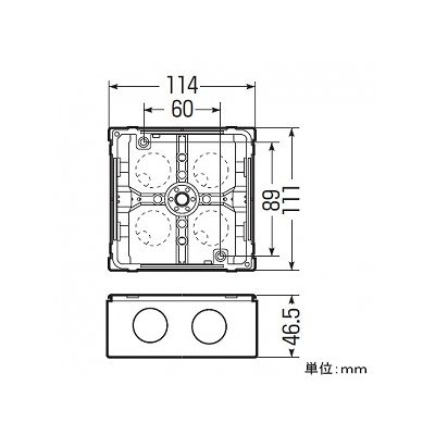 未来工業 X線防護用アウトレットボックス打込用 中形四角(浅型)  CDO-4AXP-2 画像3