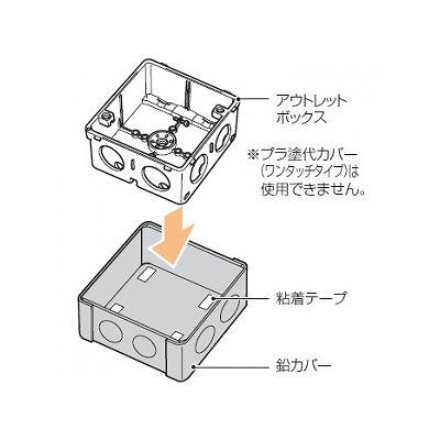 未来工業 X線防護用鉛カバー アウトレットボックス用 中形四角(浅型)  CDO-4ANXP-2 画像2