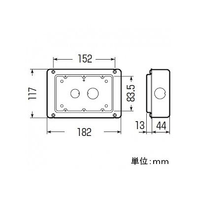 未来工業 埋込スイッチボックス(塗代無) 鉄製セーリスボックス 3個用  OF-CSW-3N-O 画像2