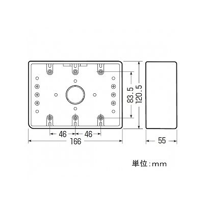 未来工業 露出スイッチボックス コネクタなし 3ヶ用 φ34mm×1 グレー  PVR-AT 画像2