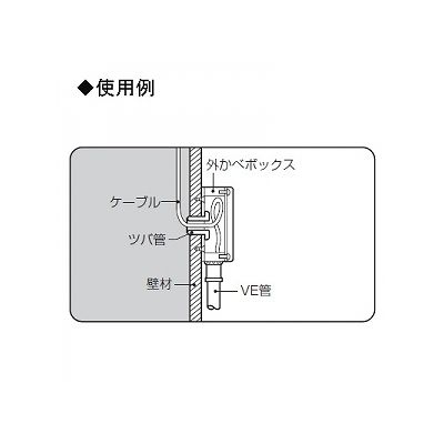 未来工業 外かべボックス コネクタ付き ケーブル配線用防雨型露出スイッチボックス 適合管:VE14 グレー  SBR-B14VT 画像2