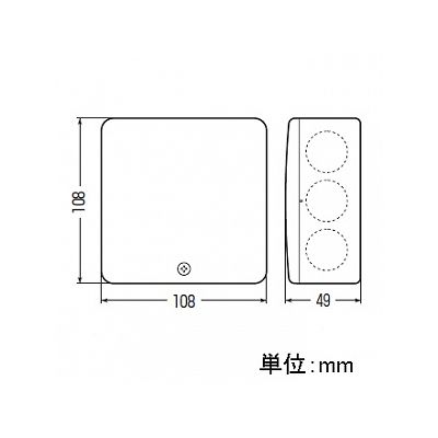 未来工業 PVKボックス Fタイプ 中形四角浅型 ノック付き ベージュ  PVK-AFN1J 画像3