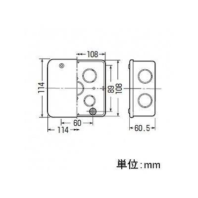 未来工業 PVKボックス 中形四角深型 ノック付き ベージュ  PVK-BNJ 画像2