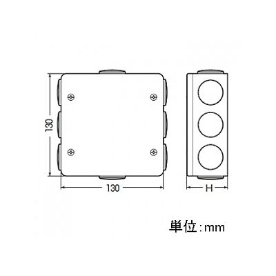 未来工業 PVKボックス 防水タイプ 大形四角浅型 おねじキャップ付き ベージュ  PVK-ALNPJ 画像4