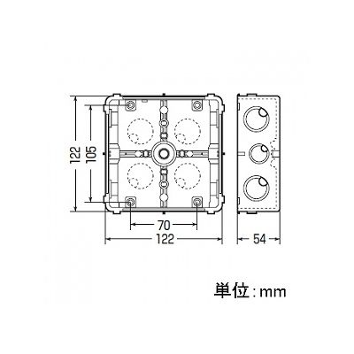 未来工業 【お買い得品 50個セット】埋込四角アウトレットボックス 大形四角深型 スタット無  CDO-5BZ_50set 画像2