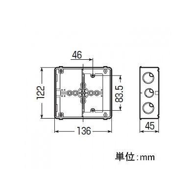 未来工業 【お買い得品 20個セット】埋込スイッチボックス 平塗代付 (プラスチック製セーリスボックス) 2個用  CSW-2NF_20set 画像2