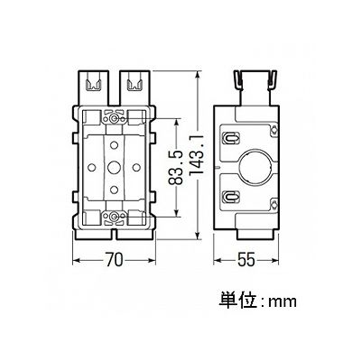 未来工業 【お買い得品 50個セット】打込み用スイッチボックス 1個用 ハブ付  USB1-C16_50set 画像2