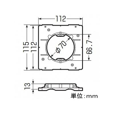 未来工業 【お買い得品 10個セット】耐熱プラスチック製塗代カバー ワンタッチタイプ 中形四角用丸型 塗代付  OF-11PYH_10set 画像3