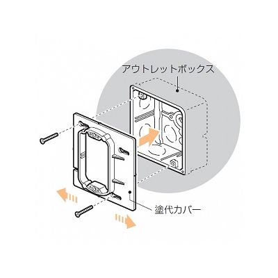 未来工業 【お買い得品 10個セット】アウトレットボックス用 片寄プラスチック製塗代カバー 大型四角用  OFL-12YP_10set 画像2