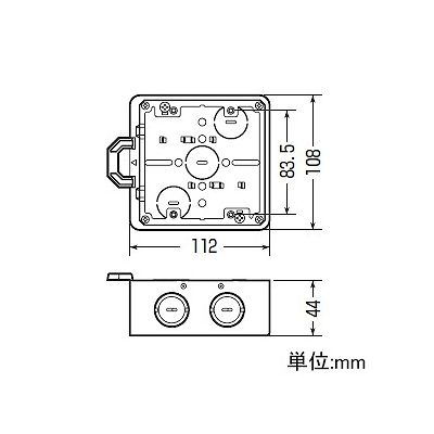 未来工業 【お買い得品 10個セット】軽間アウトレットボックス 中形四角 2個用 フラットタイプ平塗代カバー付  CDO-4AKMA122_10set 画像3