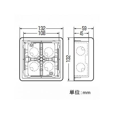 未来工業 【お買い得品 50個セット】埋込四角アウトレットボックス 中形四角浅型 断熱カバー(10mm厚)付  CDO-4AD_50set 画像2