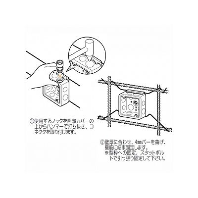 未来工業 【お買い得品 10個セット】スタットレットボックス 中形四角浅型 断熱カバー・4mmカバー付  OF-MA-1DB_10set 画像3