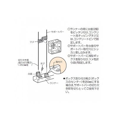 未来工業 【お買い得品 10個セット】軽量間仕切り用 ボックスサポート  OF-3025M_10set 画像2