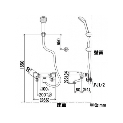 サーモスタット式シャワー 洗い場専用水栓 《KF890フルメタルシリーズ