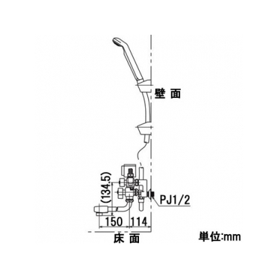 YAZAWA公式卸サイト】ソーラー用2ハンドルシャワー 併用形 型3構造