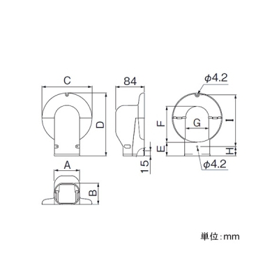 因幡電工 ウォールコーナーエアコンキャップ用 壁面取り出し 配管化粧カバー(一般用) 大口径タイプ アイボリー 《スリムダクトLD》  LDWM-90L-I 画像4