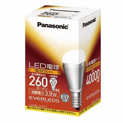 パナソニック LED小形電球3.9W電球色 LDA4LHE17