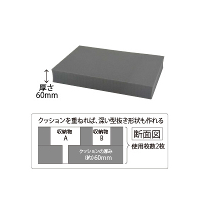 ジェフコム ブロッククッション 厚さ60mm ポリウレタン製  STC-60BC 画像2