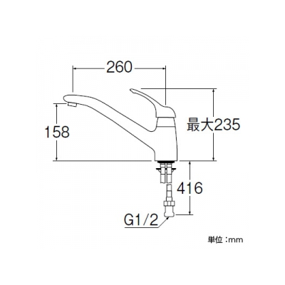 三栄水栓製作所 シングルワンホール混合栓 節水水栓 キッチン用 泡沫吐水 Kiwitap  K87710JV 画像3