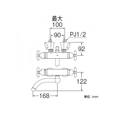 三栄水栓製作所 サーモシャワー混合栓 節水水栓 壁付混合栓 浴室用 断熱仕様 THE PINEAPPLE ROOM  SK184-1 画像4