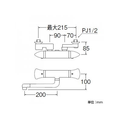 三栄水栓製作所 サーモ混合栓 節水水栓 浴室用 断熱仕様 偏心管湯側のみ 寒冷地用 U-MIX  K1800DK 画像2