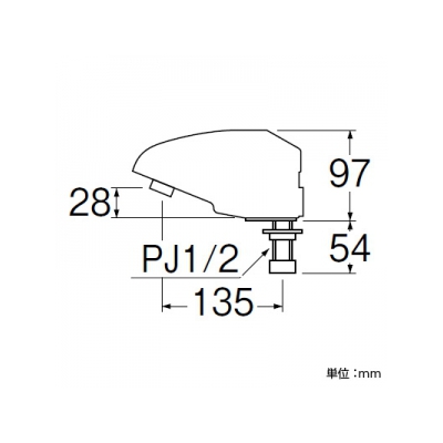 三栄水栓製作所 自動立水栓 洗面所用 アルカリ乾電池仕様 ストレーナ付  EY50DC-13 画像2