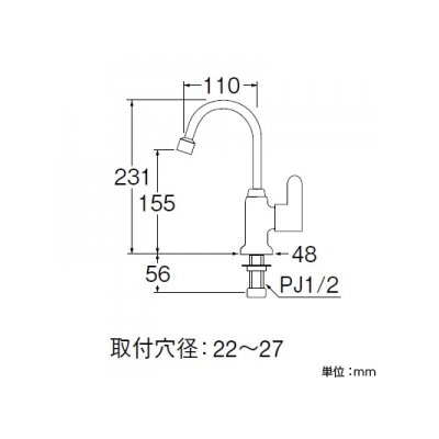 三栄水栓製作所 立形手洗水栓 セラミック水栓 洗面所用 泡沫吐水 吐水口高さ:155mm  JA931HC-13 画像2