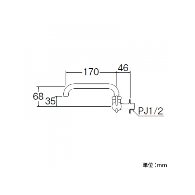 三栄水栓製作所 ミニセラ横形自在水栓 セラミック水栓 パイプ長さ:170mm miniCERA  JA205-13 画像2