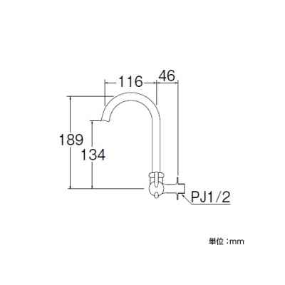 三栄水栓製作所 ミニセラ横形ツル首自在水栓 セラミック水栓 呼び:13 miniCERA  JA265-13 画像2