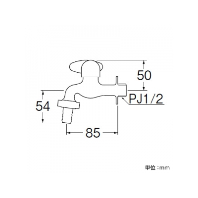 三栄水栓製作所 ミニセラカップリング横水栓 セラミック水栓 miniCERA  JY305V-13 画像2