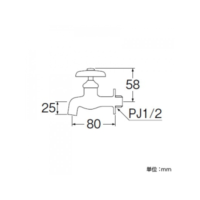 三栄水栓製作所 横水栓 節水水栓 エコ水栓用ケレップ内蔵  JY10E-13 画像2