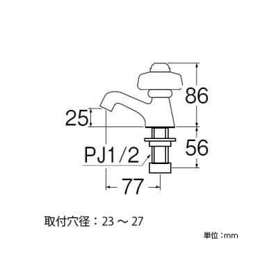 三栄水栓製作所 自閉立水栓 節水水栓 洗面所用 呼び:13  Y509A-13 画像2