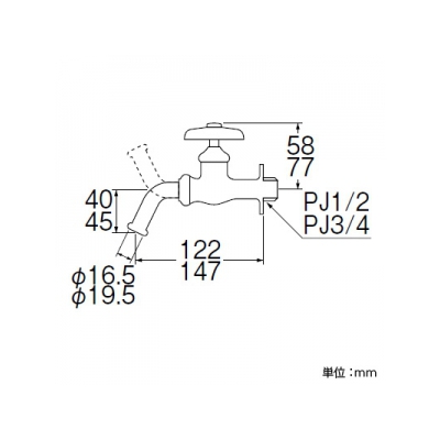 三栄水栓製作所 万能ホーム水栓 呼び:13  Y12J-13 画像2