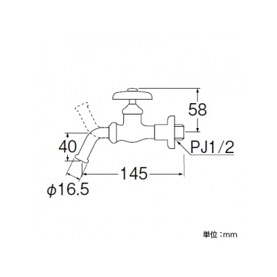 三栄水栓製作所 送り座ホーム水栓 呼び:13  Y13J-13 画像2