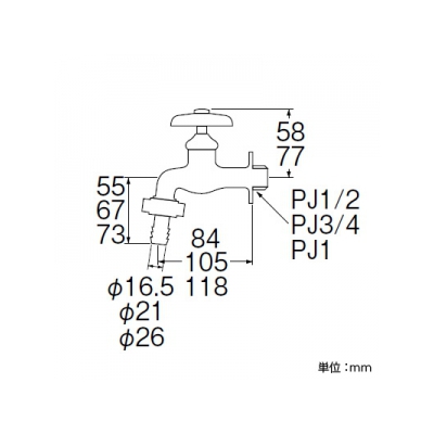 三栄水栓製作所 カップリング横水栓 逆止弁付 呼び:13  Y30V-13 画像2