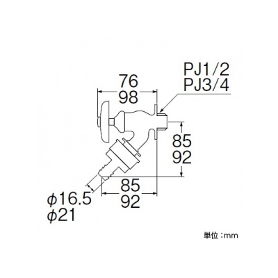 三栄水栓製作所 自動接手散水栓 逆止弁付 呼び:13  Y81V-13 画像2