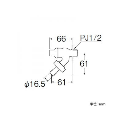 三栄水栓製作所 共用散水栓 逆止弁付 呼び:13  Y86V-13 画像2