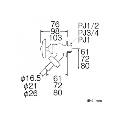 三栄水栓製作所 散水栓 逆止弁なし 呼び:13  Y80J-13 画像2