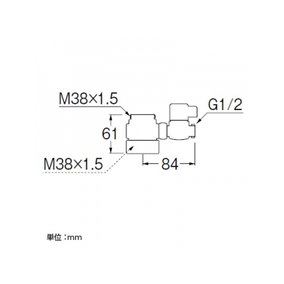 三栄水栓製作所 シングル混合栓用分岐アダプター SAN-EI社製用(U-MIXモデロ U101-9Xカートリッジ用)  B98-A 画像3